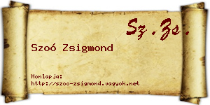 Szoó Zsigmond névjegykártya